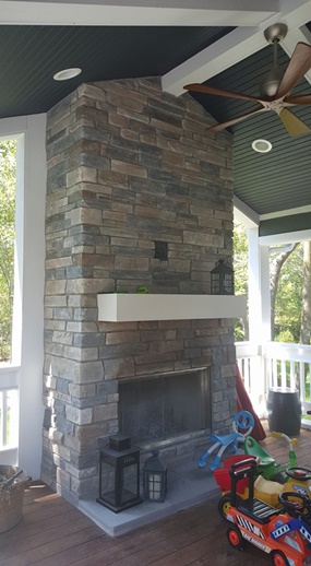 Stone Veneer Fireplace Design and Installation