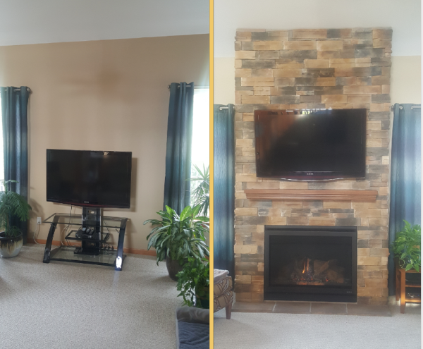 Fireplace installation in Hartland, WI