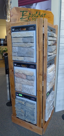 Boulder Creek Stone samples at Badgerland Fireplace in Waukesha