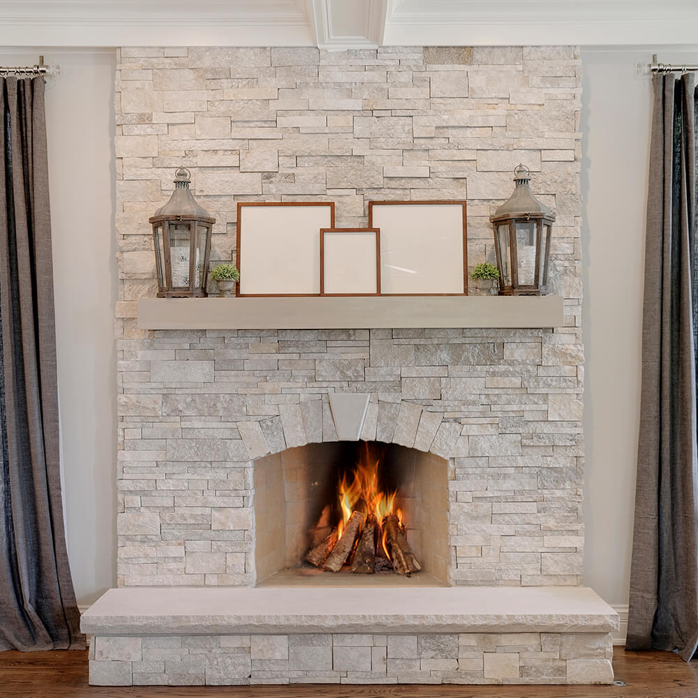 Concrete mantel by MagraHearth