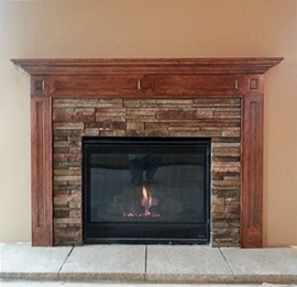 Cultured Stone veneer fireplace installation